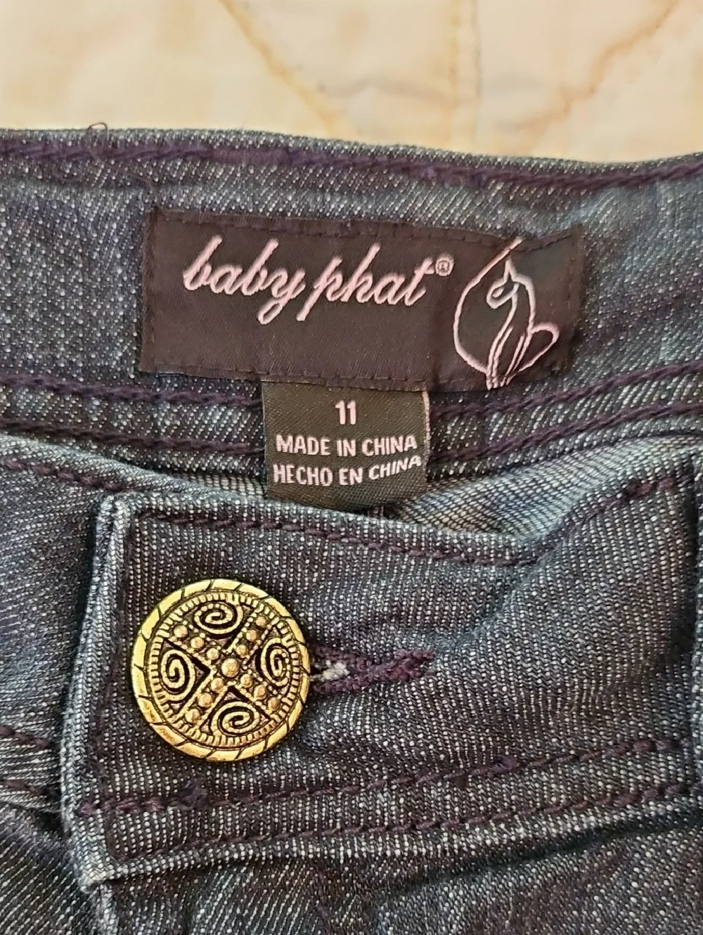 Baby Phat -Glam Studio Skinny Distressed Jeans-  Size 11 - Picture 7 of 10